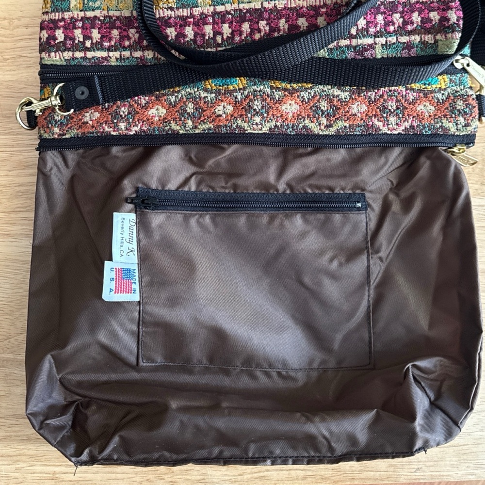 Danny K Boho Tapestry Crossbody Shoulder Bag Multicolor Made in USA Artisan Folk - Picture 12 of 16
